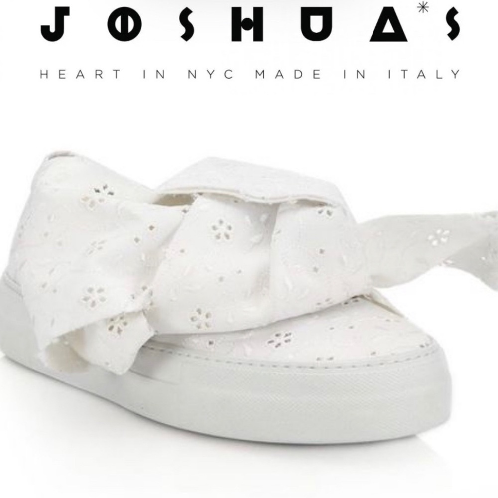 Joshua Sanders Bow Slip-On White Sneakers EUC